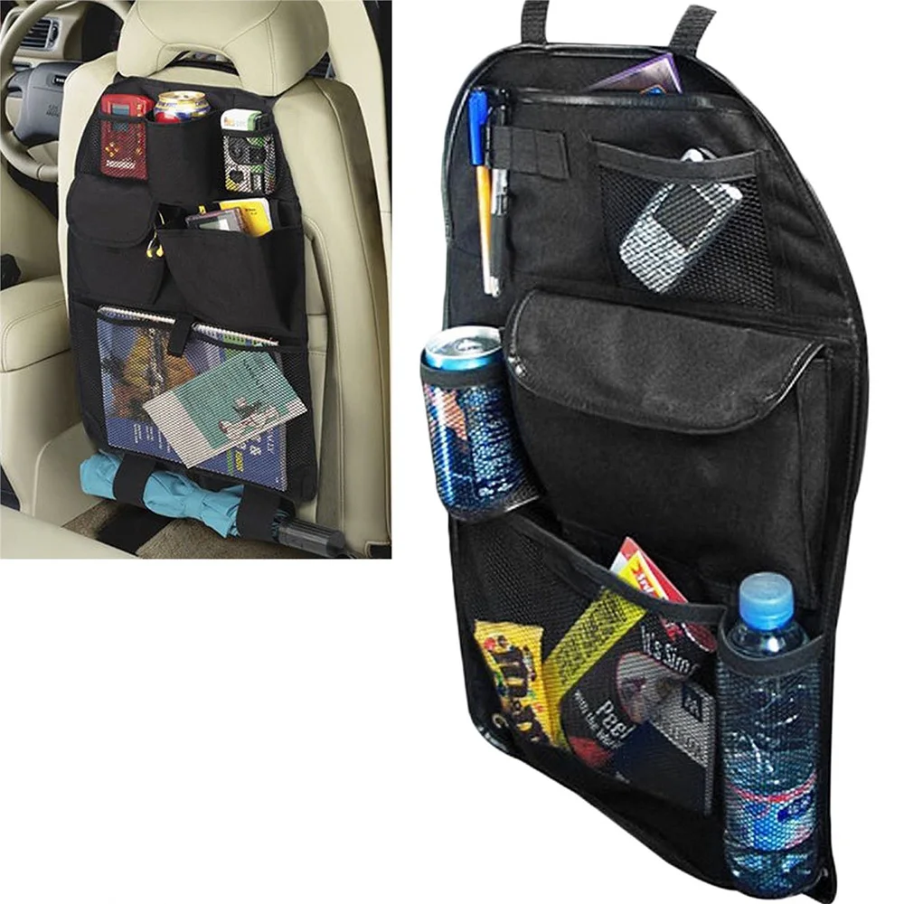 

Car Back Seat Organiser Kids Universal Tidy Hanging Multi Pocket Travel Storage Auto Interior Stowing Tidying Black
