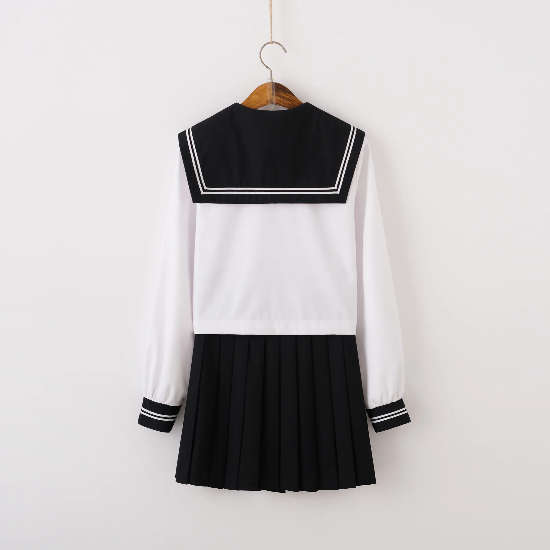 Осень, японская школьная форма, милые костюмы моряка для девочек, белые топы, черная плиссированная юбка, красные комплекты с галстуком-бабочкой, костюмы для косплея Jk