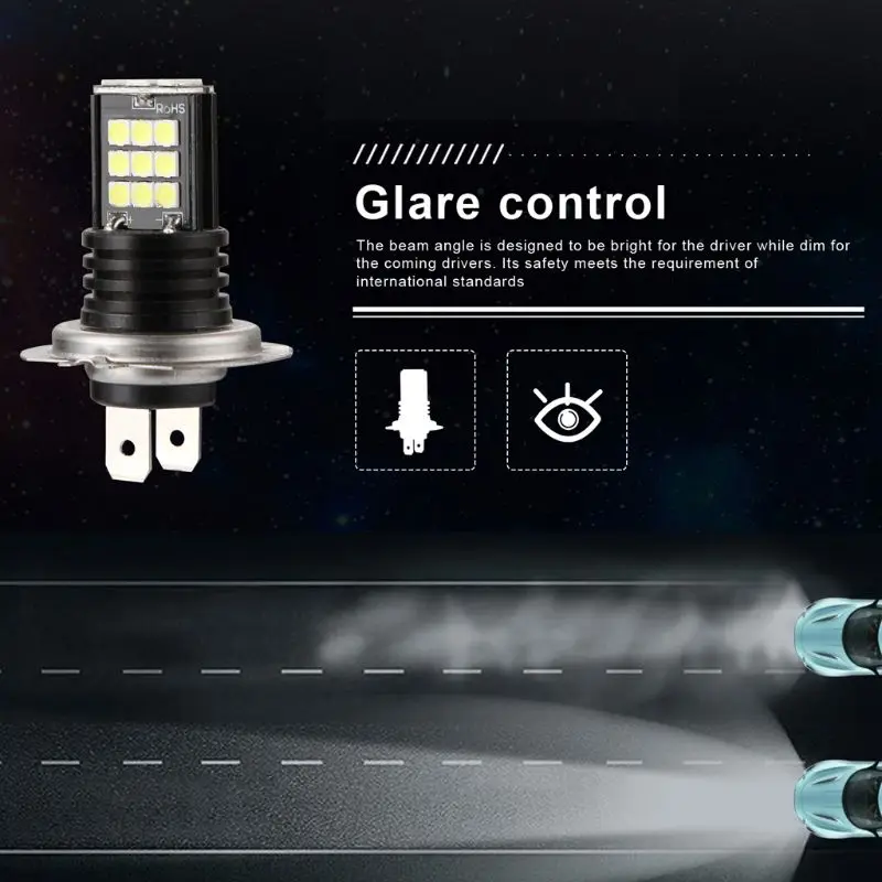 DC12V-H7-24LED лампы автомобиля противотуманные фары пара белый светильник Замена для вождения автомобиля