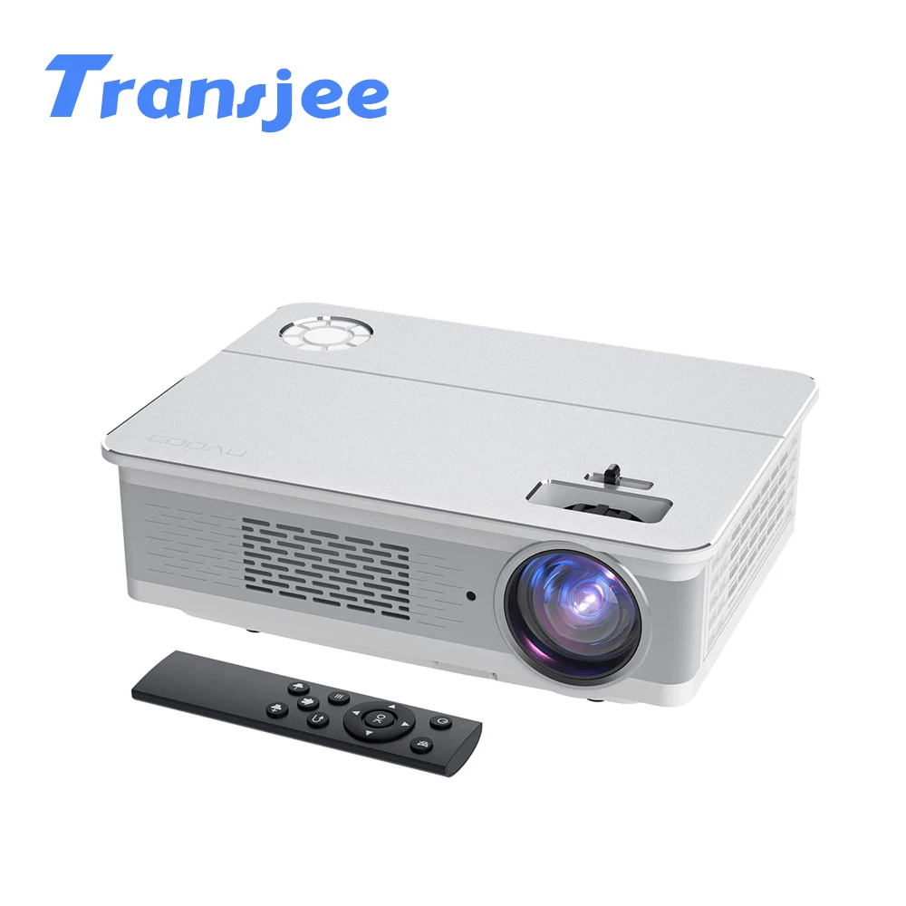 TRANSJEE A6000 Native 1080p Support 4K Projector Full HD Movie 3D Android LED Projecor 5800 Lumens Business Cinema проэктор