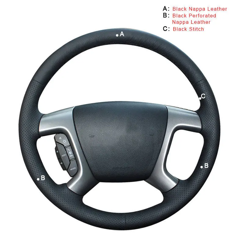 Top Layer Leather Авто оплетка на руле Крышка для Chevrolet Captiva 2007- Silverado GMC Sierra 2007-2013 daewoo windstorm автомобильные чехлы - Название цвета: Top Layer Leather