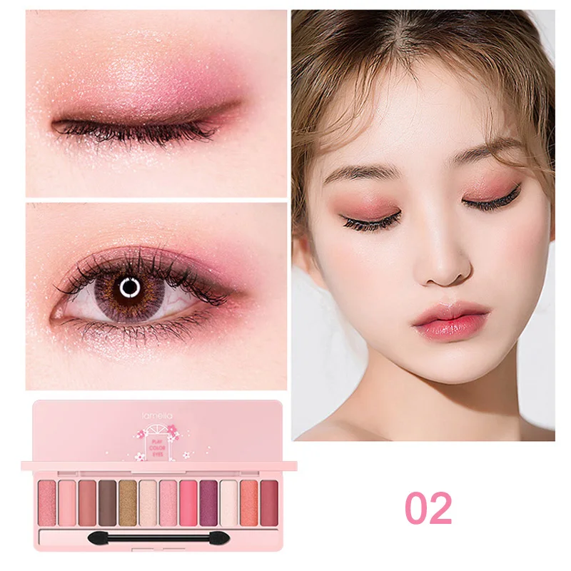 12-color Eyeshadow Matte Earth Color Pumpkin Color Plate Waterproof and Sweat-proof FM88 - Цвет: 2