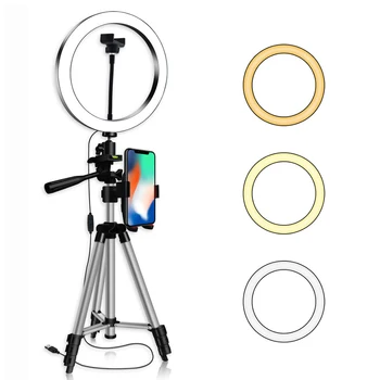 

20 26cm Led Selfie Ring Light Video Studio Fill light Dimmable Photography Lighting With Phone Holder For Youtube Live Straming