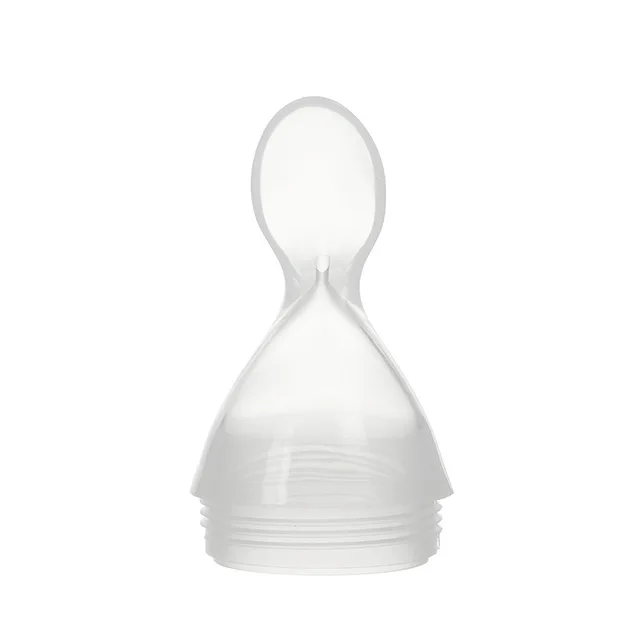 90ML Safe Newborn Baby Feeding Bottle Toddler Silicone Squeeze Feeding Spoon Milk Bottle Baby Training Feeder Food Supplement Spoon cover