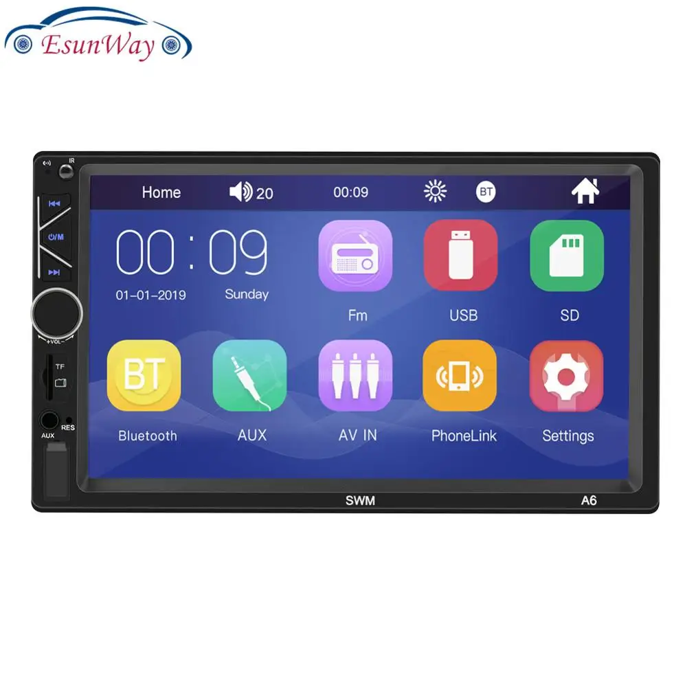 

Car Multimedia MP5 Player Audio Stereo SWM-A6 Car Radio 7" HD Screen Digital Display AUX BT USB FM U disk mobile phone 92
