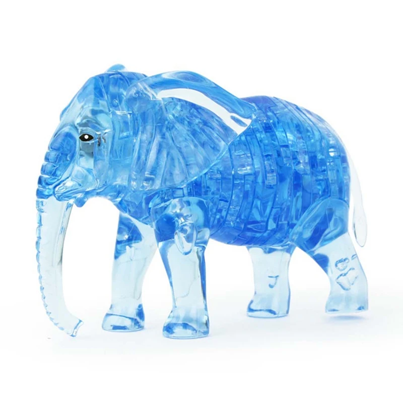 3D Кристалл Слон головоломка животное собранная модель Diy подарок на день рождения игрушки для детей игрушки Дети интеллектуальное развитие