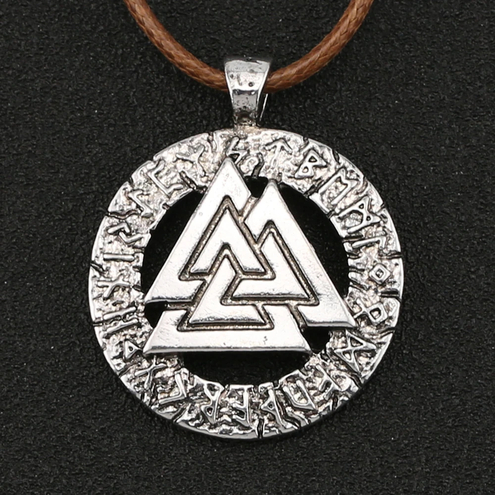 Valknut ожерелье руны искусственная резьба Скандинавская мифологическая подвеска