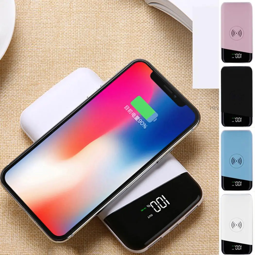 Беспроводное портативное зарядное устройство QI 30000 мАч power Bank для Xiaomi Mi 9 iPhone samsung Внешний аккумулятор power bank Poverbank зарядка