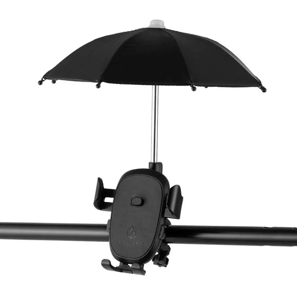 Bike Phone Holder With Mini Umbrellas 360 Rotation Adjustment Abs Sun