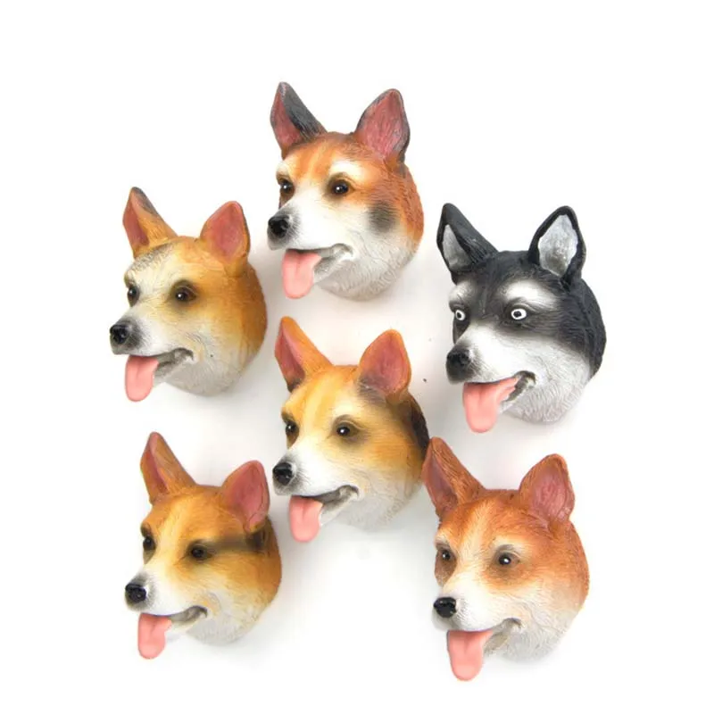

Cartoon Corgi Head Type Model Figures Toys Fridge Magnets Creative Animal Figurines Refrigerator Pastes Home Decor Kids Gifts