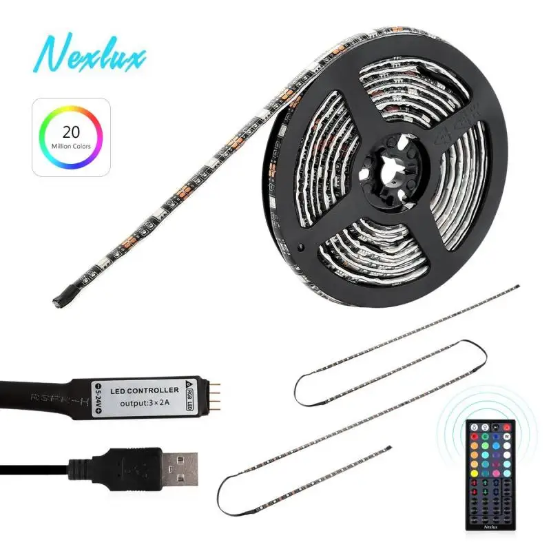 1 шт. светодиодный светильник RGB 5050 SMD 44 клавишный ИК-контроллер 3M 5 в RGB Светодиодная лента светодиодный светильник с подсветкой для гостиной
