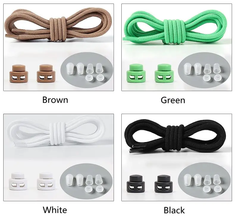 Elastische runde Gummibänder, Schnürsenkel für Sneaker, Basketball, Tennis, Sportschuhe, Unisex, Kinder, schnelles und einfaches Schnürsystem. – Detail 16