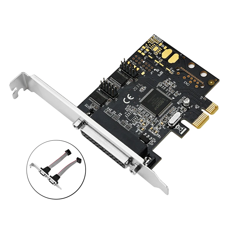 

HAGOOGI PCIE на RS232 + 25-контактная параллельная портовая карта с двойным портом DP9 удлинитель параллельный порт Райзер последовательная карта