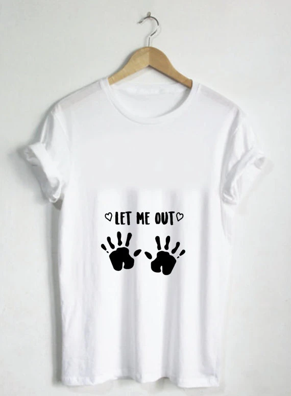 妊婦シャツ私アウトサプライズ妊娠梨花シャツやユニセックス Tシャツベビーシャワーかわいいギフト明らか明らか Gender C022 Tシャツ Aliexpress