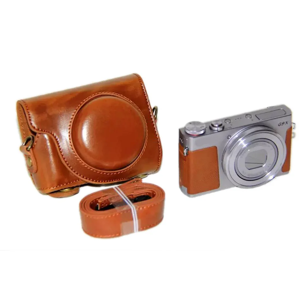 Bolsa para Câmera de Couro pu para Canon Capa com Alça Powershot g9 x G9x g9 x Mark ii G9x2