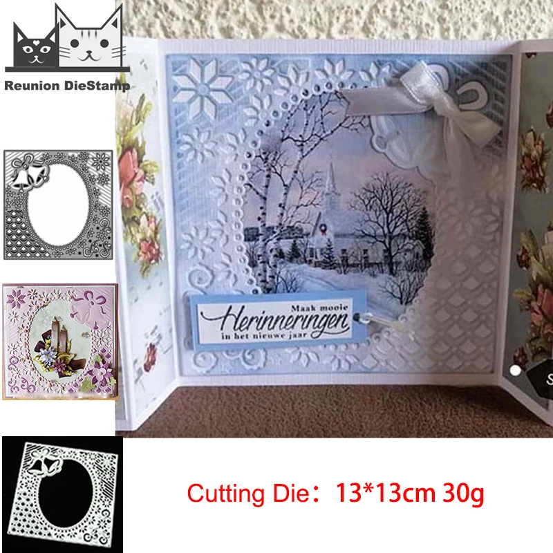 

Reunion Christmas Frame Background Metal Cutting Dies for Card Making Scrapbooking Album Decor Paper Embossing Craft New 2020