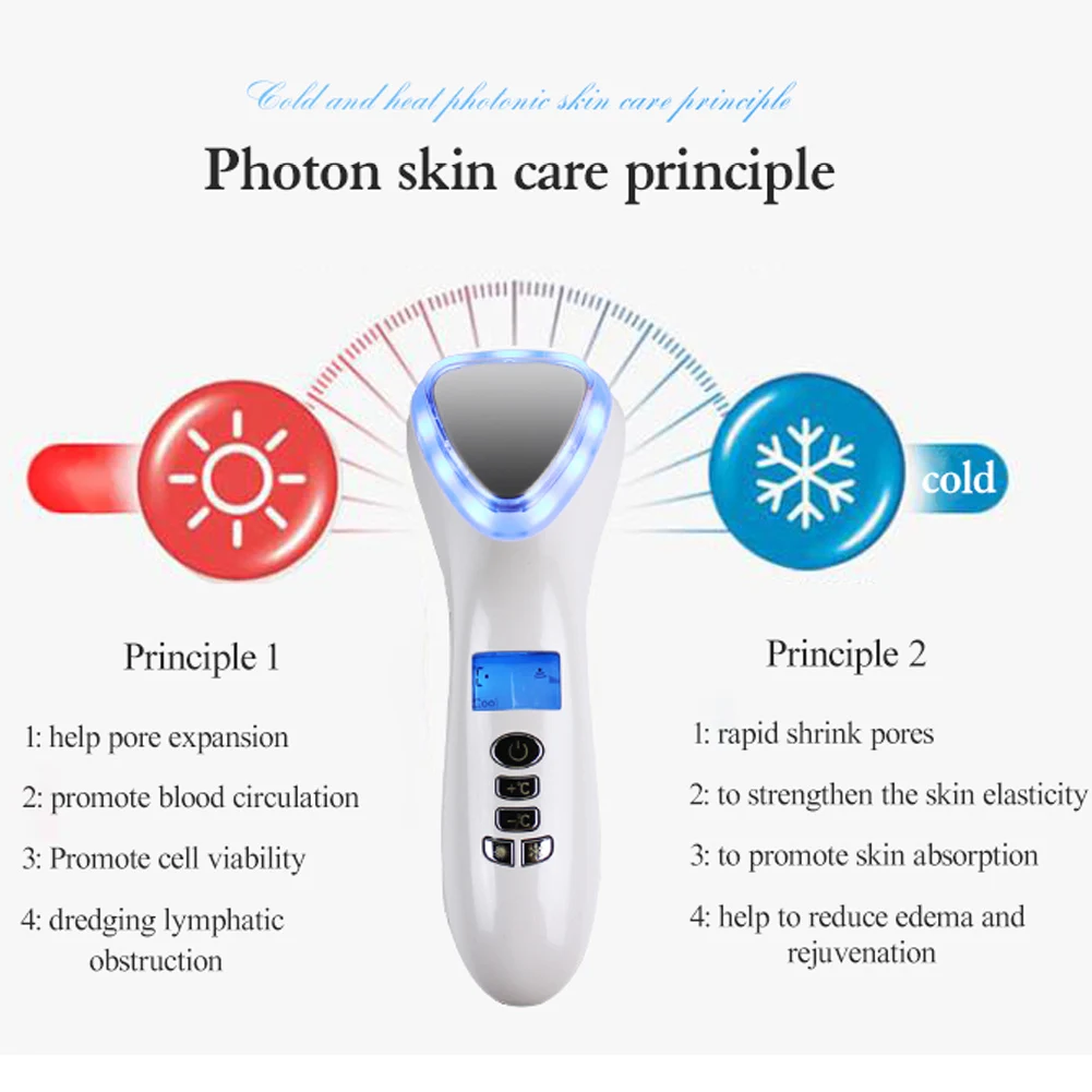 Ferramentas de Beleza Cuidados com a Pele Efeito de Vibração Máquina da Beleza Massageador Facial Ultra-sônica Rosto Dispositivo Spa Luz Anti-envelhecimento Levantamento 19 A Pele Ultra-sônica Rosto Dispositivo Spa Luz