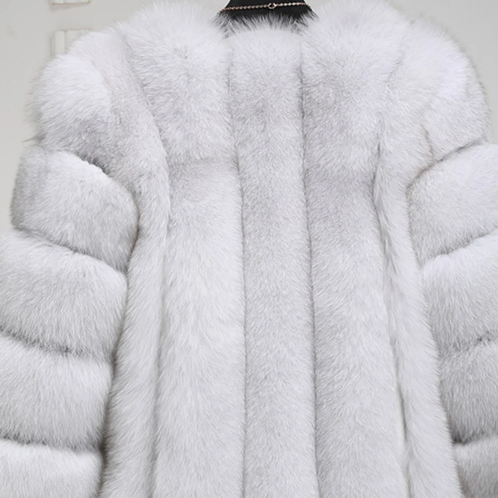 Женская теплая верхняя одежда, Женское пальто из искусственного меха, качественное пальто, имитация меха лисы