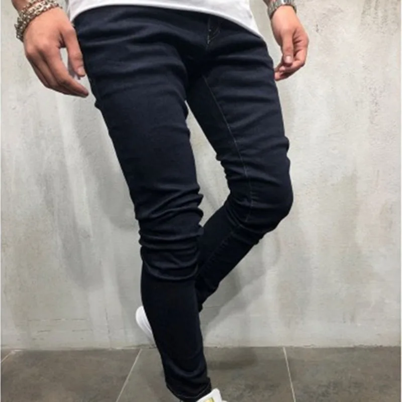 HEFLASHOR мужские эластичные рваные обтягивающие байкерские джинсы с вышивкой, облегающие джинсы с дырками, поцарапанные джинсы высокого качества