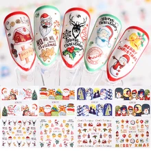 36 шт рождественские Переводные слайдеры Санта Клаус наклейка-снеговик для ногтей зимний маникюр год украшения набор JIBN985-1020