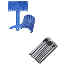 Poinçon de coupe 0.5 5Mm, grain de motif de bois, outil de Texture de bois empastique lavable avec 10 pièces de poinçon de trou de cuir, ensemble de 2 pièces 