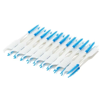 

40pcs Double Floss Head Hygiene Dental Silicone Interdental Brush Toothpick A0NC