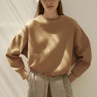 Oversized 100% Cotton Women Hoodies Sweatshirt Casual Solid Long Sleeve Drawstring Korean Fashion Streetwear Female Pullover - Image 2