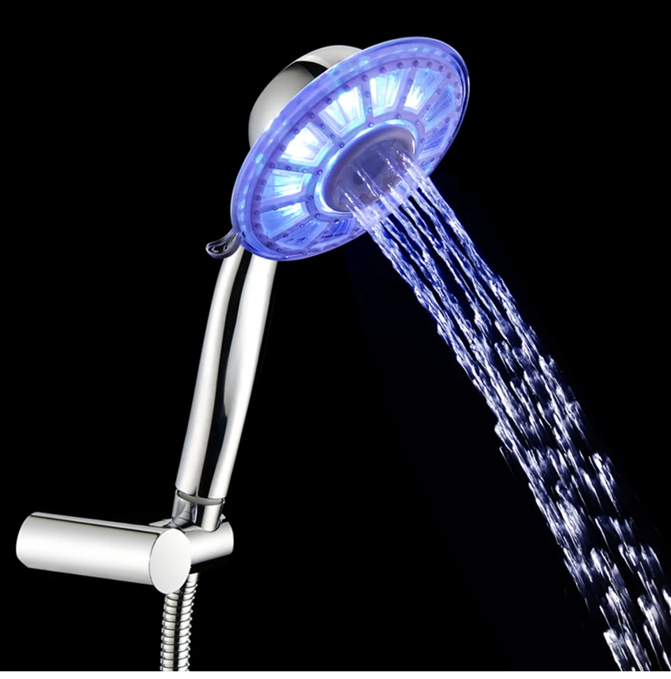 Светодиодный вертикальный душ в ванную голову высокого давления регулируемый ручной спрей для душа экономии воды контроль температуры