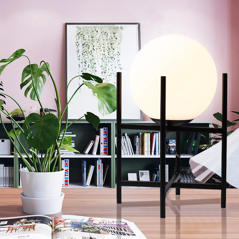 

Nordic glass ball table lamp living room tea table desk bedroom bedside decorative table lamp ball