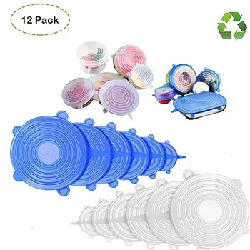 

Reusable Silicone Stretch Lids Pack of 12 Llids Various Sizes Various Sizes and Shapes of Containers Food Covers or Bowl Covers
