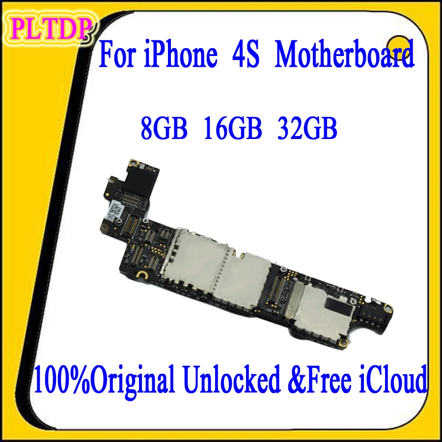 Заводская Разблокировка для iphone 4S материнская плата, оригинальная материнская плата с чипами 8 ГБ/16 ГБ/32 ГБ