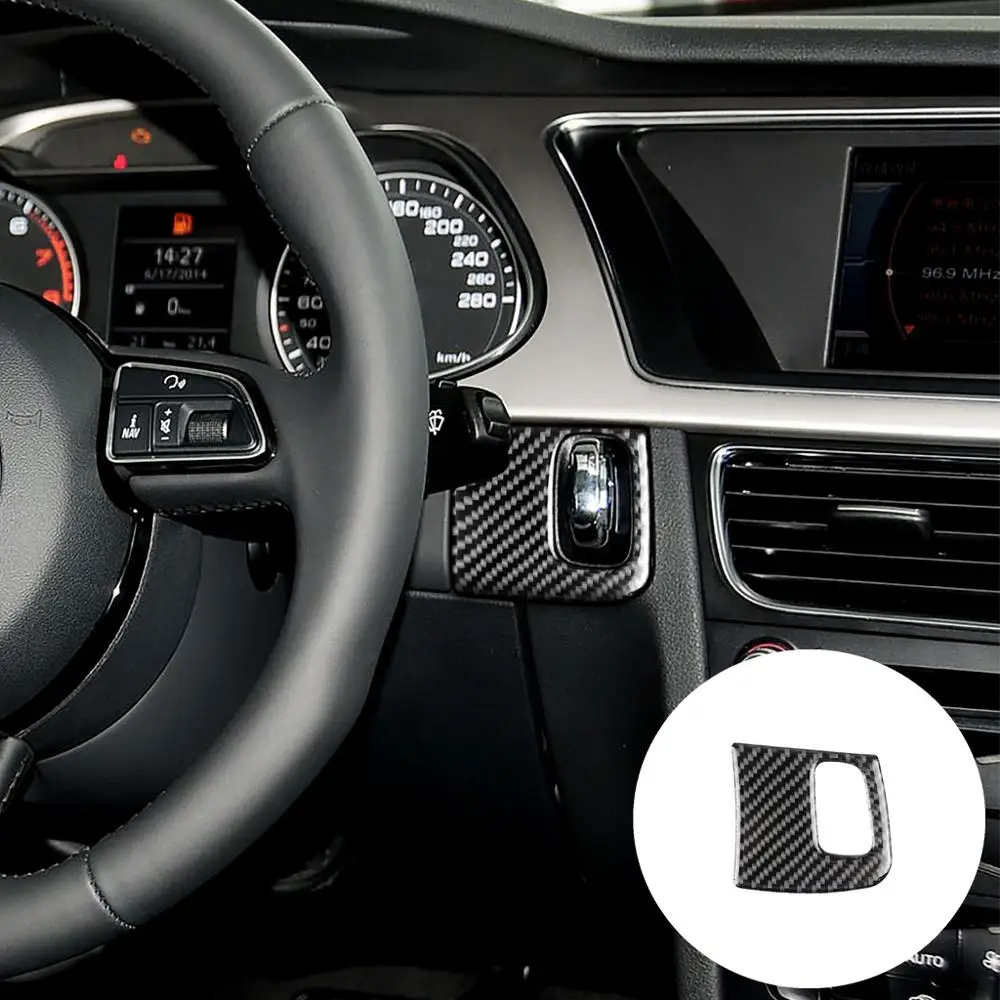 Ключ Запуска двигателя из углеродного волокна для Audi A4 B8 A5 8T S5 2008- рамка Крышка отделка