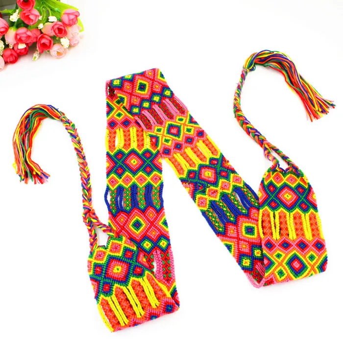 

SPS Cotton Handmade Bracelet and Belt Colorful European Style Friendship Bracelets with Fringing