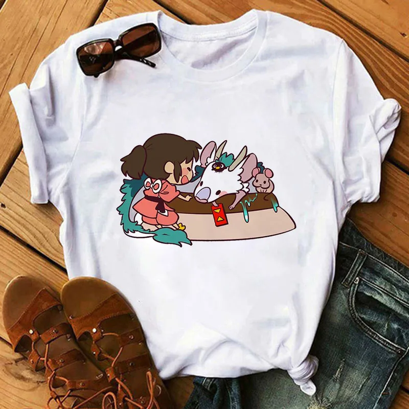 

Totoro T-shirt For Women Fun Cartoon T-shirt for Anime Style Top for Women Cute Graphic Print T-shirt for Women graphic t shirts
