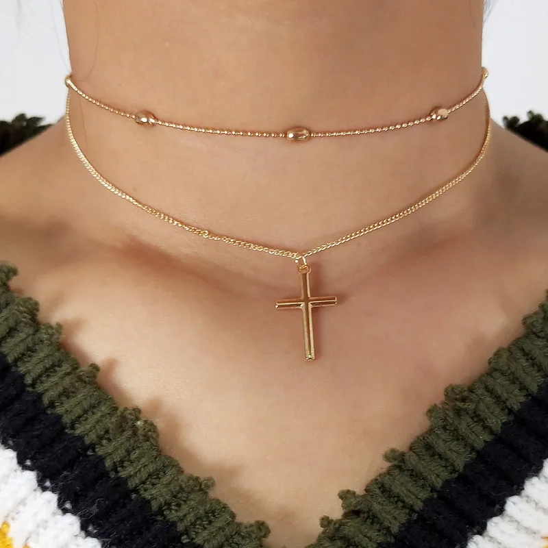 Модное золотое серебряное цветное простое ожерелье с подвеской для женщин