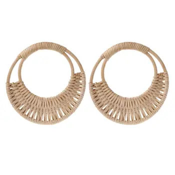 

Wooden Rattan Bag Handle Replacement for DIY Making Purse Handbag Tote