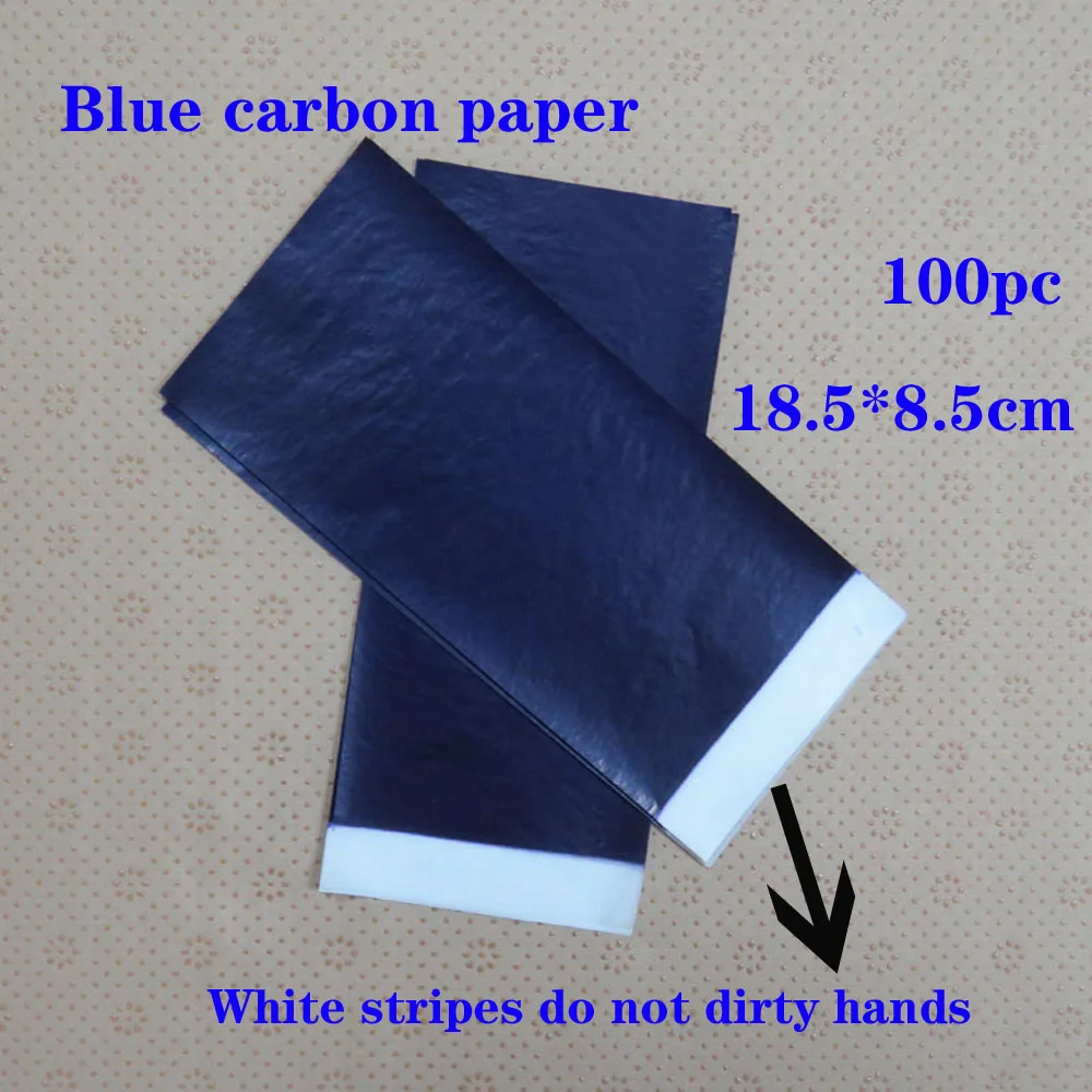 

100pcs blue duplicating paper double-sided carbon steel wax paper transfer paper duplicating paper 48K thin paper financial dupl