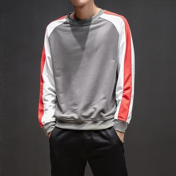 

Dropshipping 2020 Men Patchwork Long Sleeve Hoodies Sweatshirt Casual Slim Fit Male Pullover Mens O-Neck Cotton Sport Sweatshirt