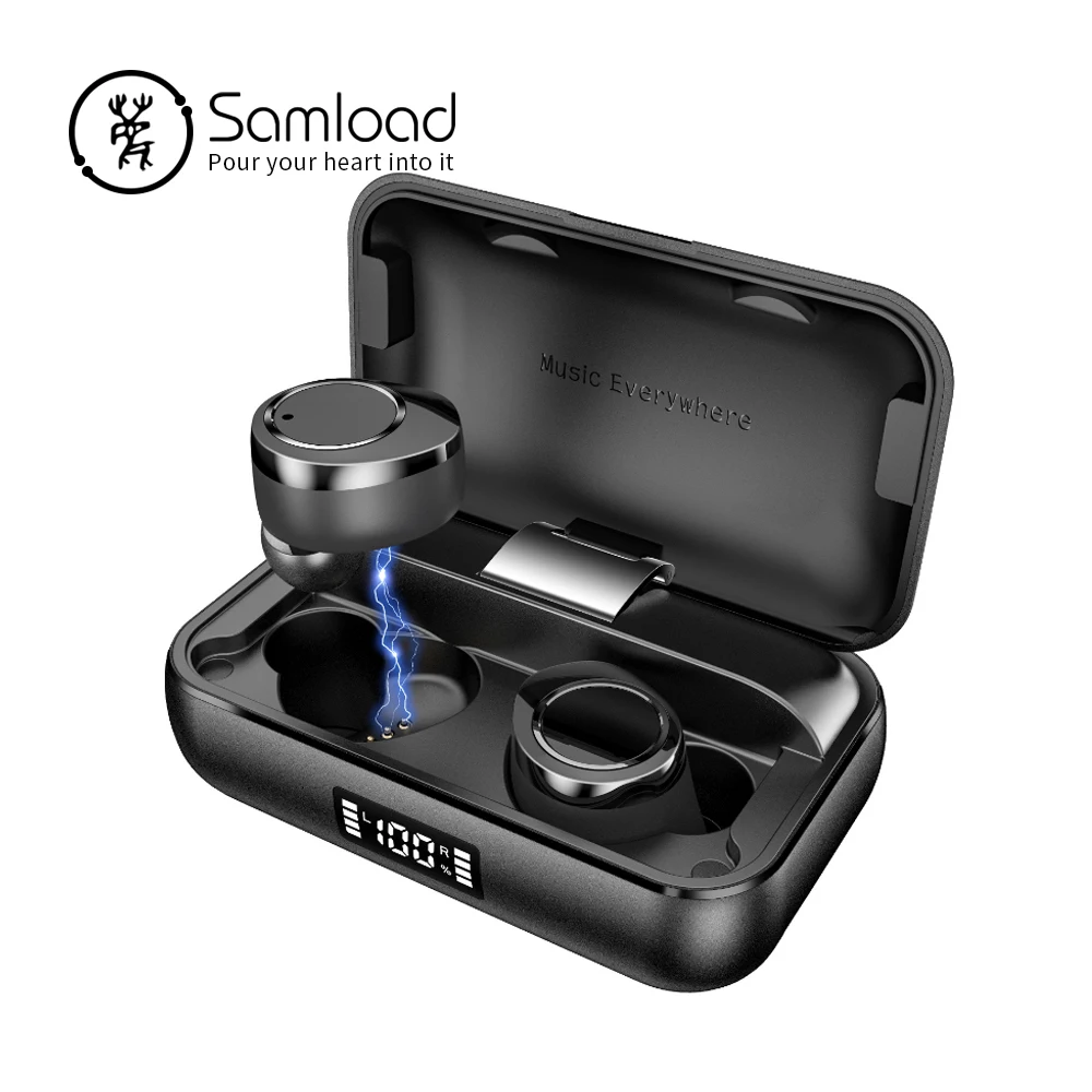 

Samload True Wireless Stereo Headphones Bluetooth 5.0 Earphone IPX7 in ear Earbud with 2200mAh Powerbank Charging box for iPhone