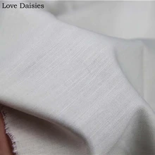 Хлопок/лен однотонные OFF-белый Добби в полоску Тонкий тонкой ткани для DIY лето-осень блуза рубашка с длинным рукавом Топ PantsCushion