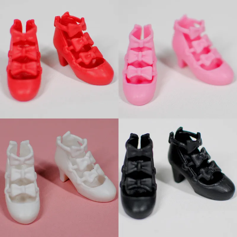 

4 цвета лук Blyth кукольная обувь на высоком каблуке аксессуары для кукол 1/6