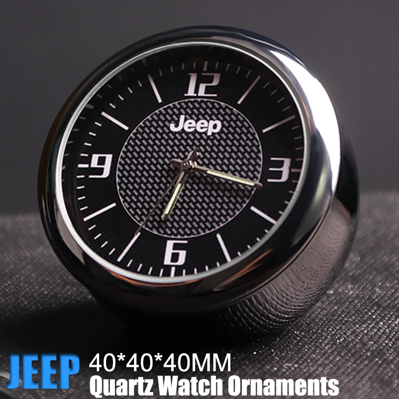 

Car Clock Refit Interior Luminous Electronic Quartz Watch Ornaments For Jeep Logo Cas Accessaries