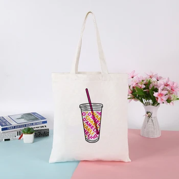 

Canvas Tote Bags for Women Charli D'Amelio Shopping Bag Ladies Hand Bags Reusable Eco Messenger Bag Fashion Shoulder Bag 2020