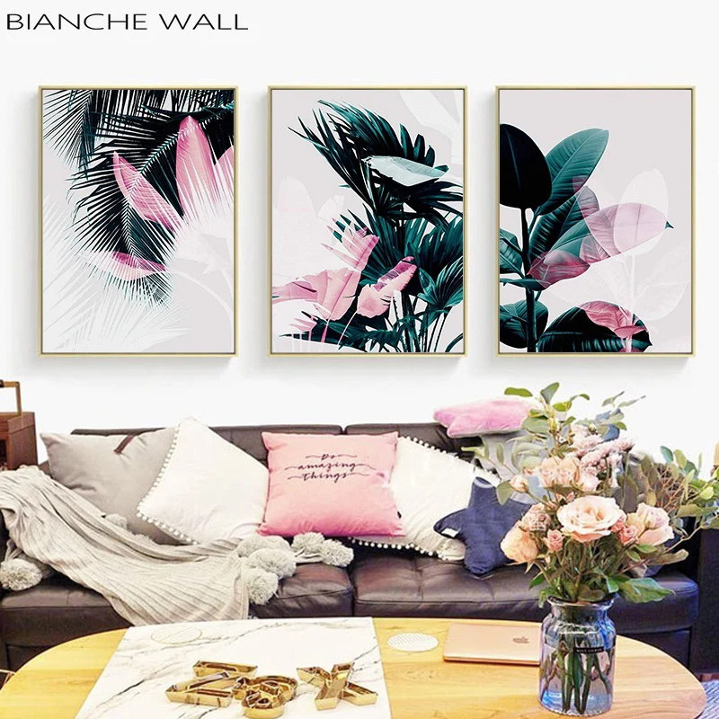 

Ornamental Plant Colored Leaves Abstract Poster Botanical Canvas Print Nordic Style Painting Creative Picture Modern Home Decor