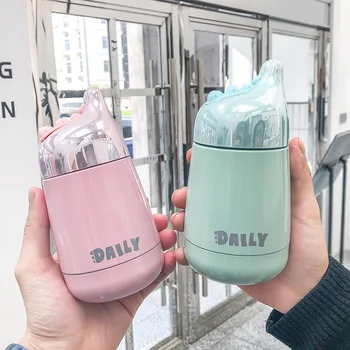 

Modern Concise Originality Vacuum Cup Outdoors Portable Mini- Lovely Cup Stainless Steel Dinosaur Lovers Glass