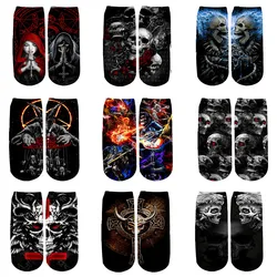 Angel And Demon/Cross With Satanic/Lighting Skulls Socks 3d Printed Men For Women Funny socks fashion summer spring ankle Socks