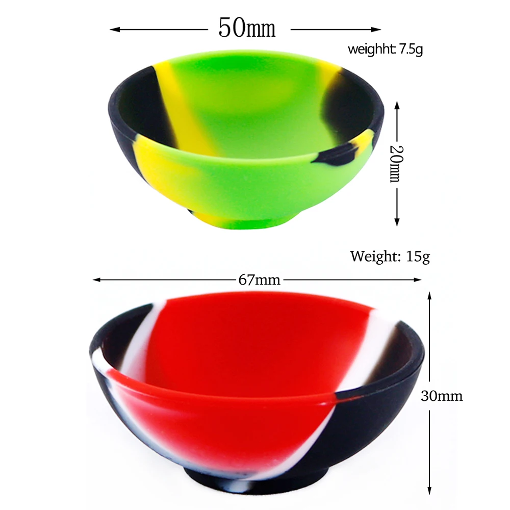 Household Silicone Bowl Container 2pcs 67mm 50mm Multi-Color Smoke Tobacco Herb Smoking Accessories Kitchen Storage Box storage box,herb storage container,household storage sets,storage sets
