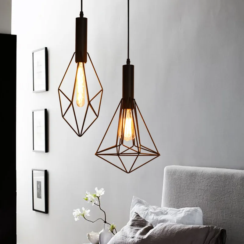 Скандинавский креативный железный подвесной светильник LEDE27 гостиной балкона