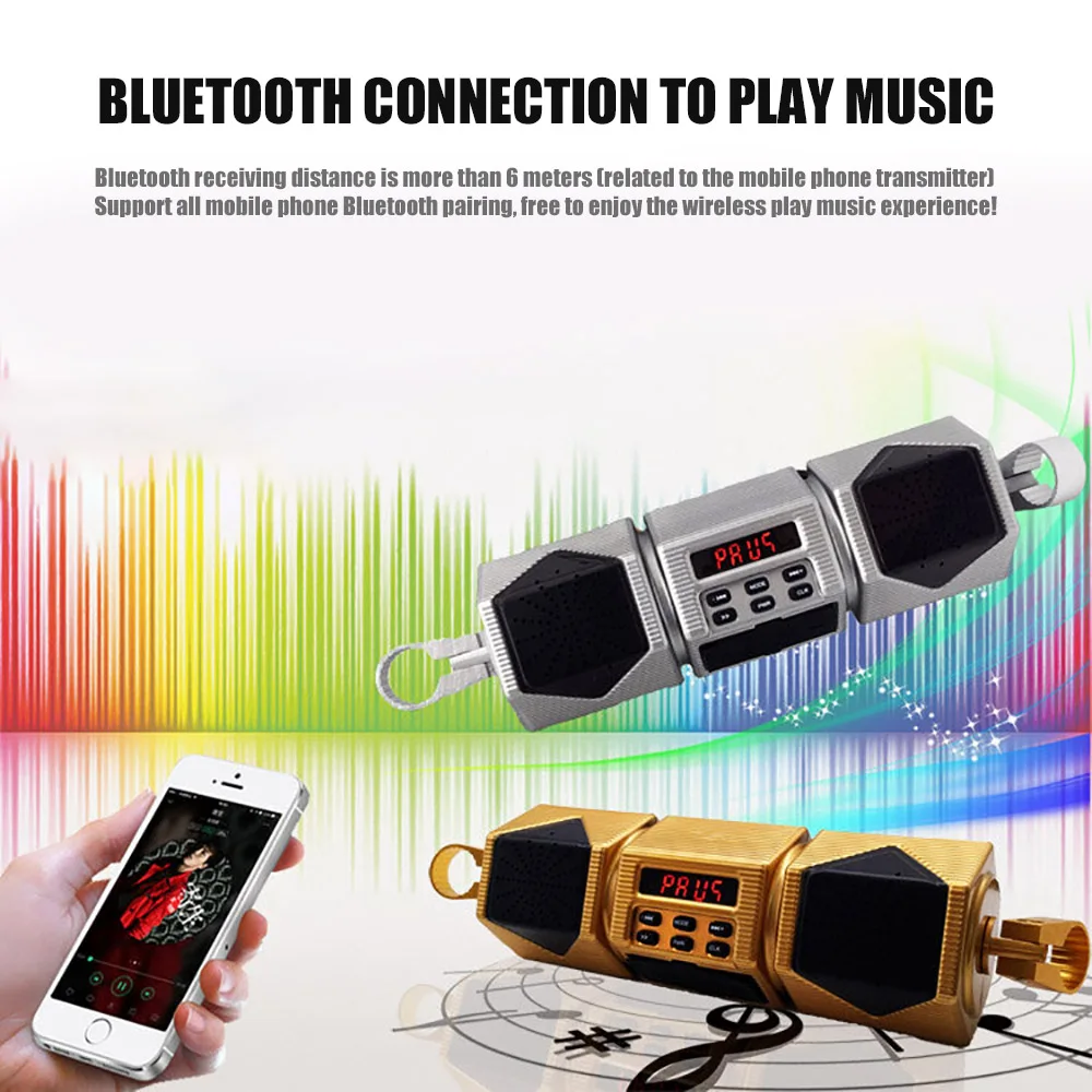 Мотоцикл Bluetooth динамик Музыка FM Радио MP3 плеер IP54 Водонепроницаемый Регулируемый кронштейн мотоцикл аудио стерео динамик s