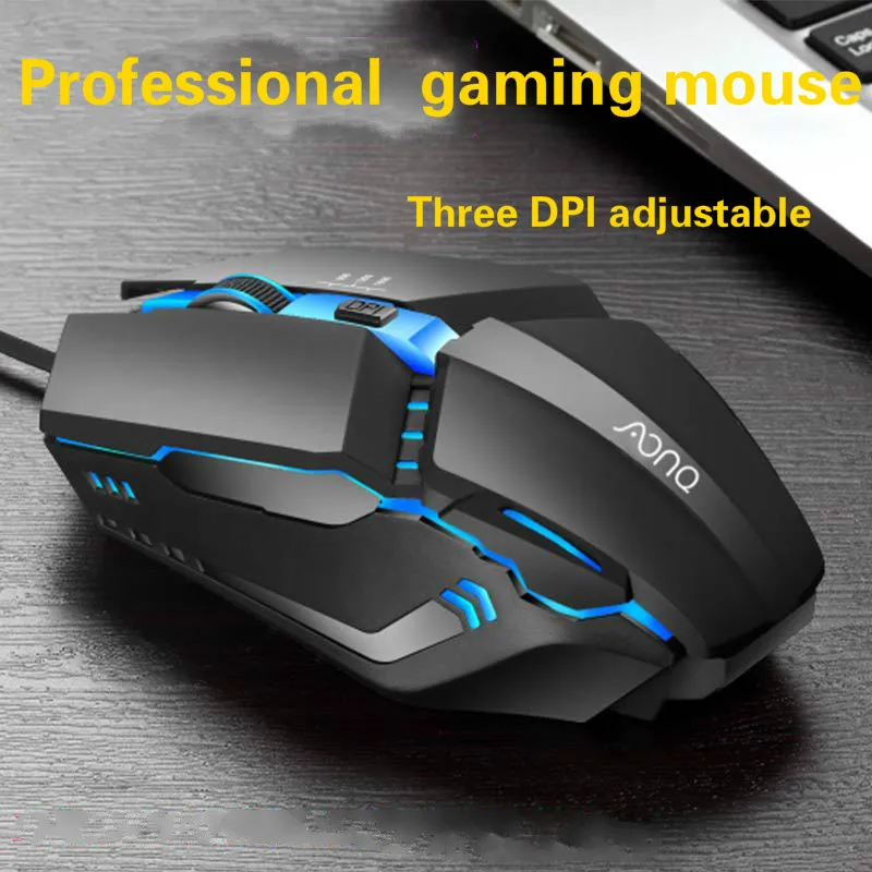 Professional Gaming Mouse Wired Mouse 1600DPI Ergonomics Optical Mouse Three Dpi Adjustable Computer Laptop Mouse for Lol DOTA 2